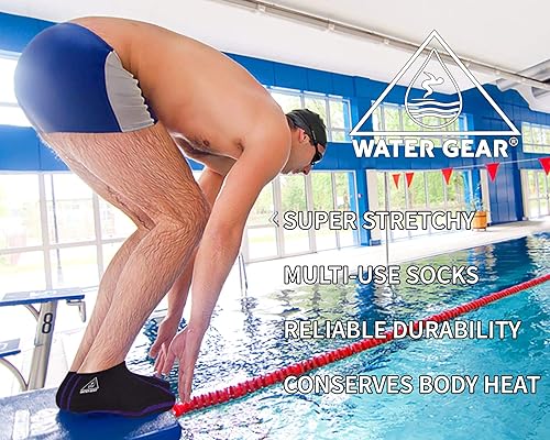 Vista 23 de Water Gear Fin Socks - Calcetines de buceo grandes para buceo y esnórquel, para hombres y mujeres, mantiene tus pies secos Naranja