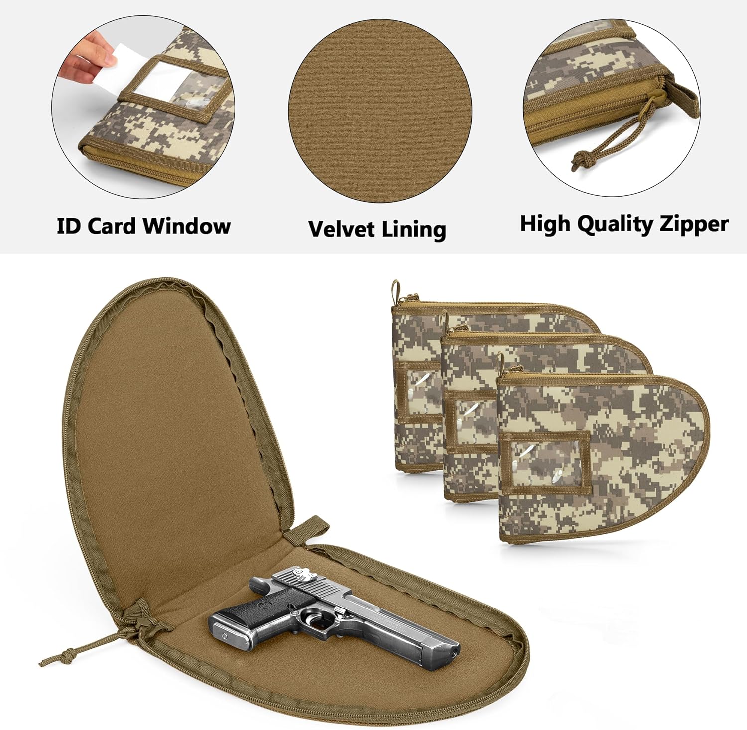 DSLEAF Tactical Gun Range Bag with 3 Pistol Cases, Gun Duffle Range Bag with 12X Magazine Slots and Extra Pockets for Shooting and Hunting - Image 4