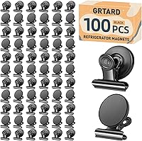 Vista 13 de Grtard Paquete de 24 clips magnéticos resistentes, clips magnéticos para refrigerador, imanes de refrigerador con clip, clip magnético fuerte sin