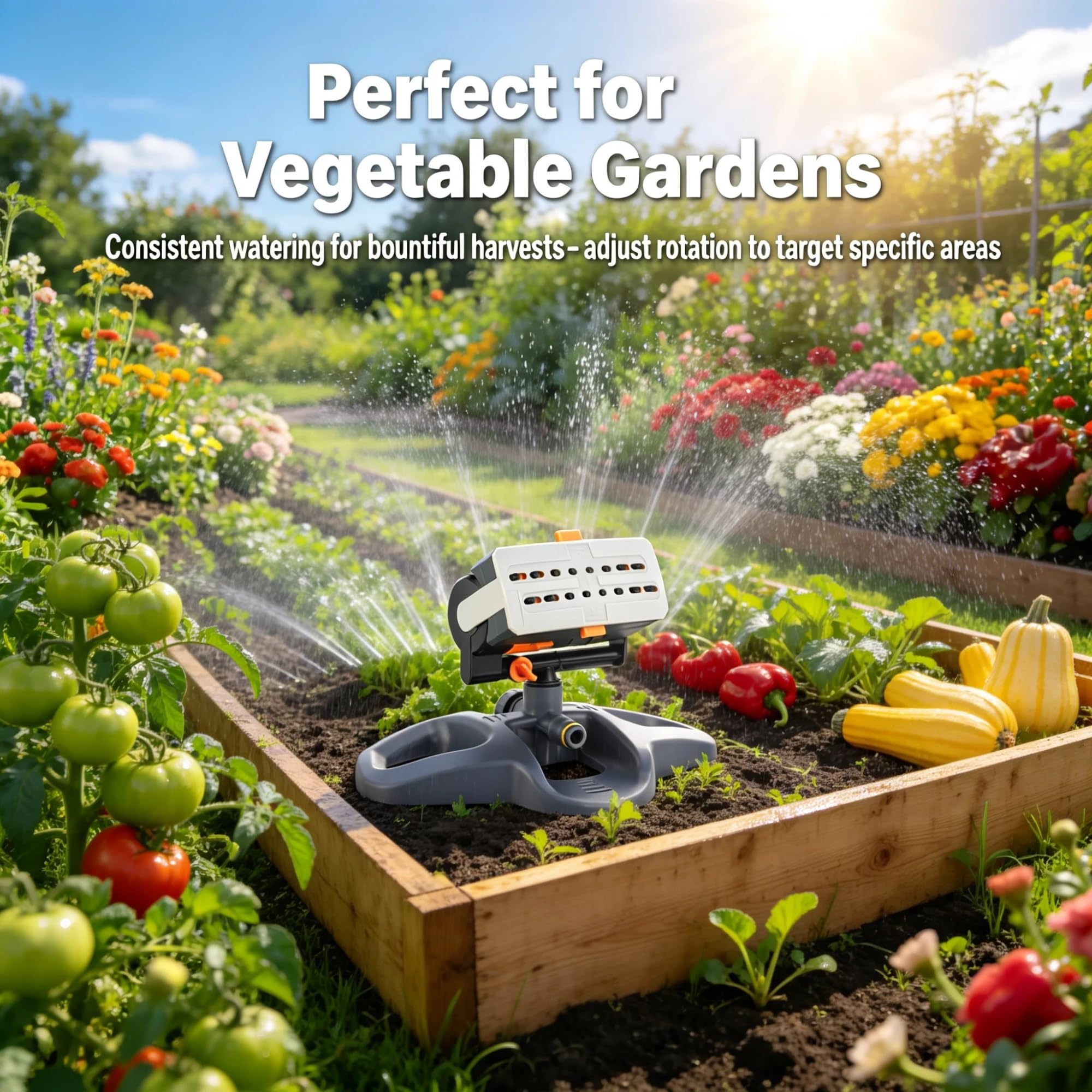 Irrigatore a 360° per cortile, irrigazione giardino prato, sistema automatico Covers135m2 ft collegamento tubo