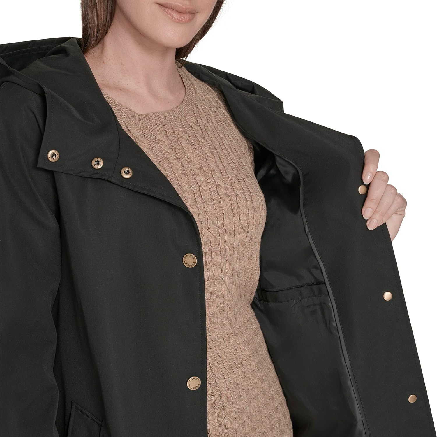 Tommy Hilfiger womens Snap Front Raincoat - Image 6