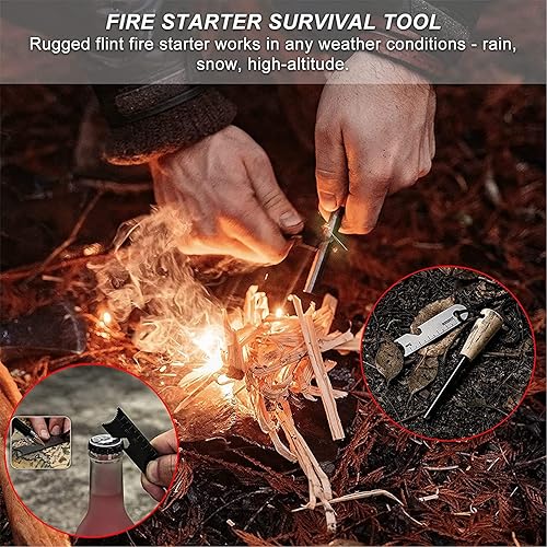 Miniatura 7 de Equipo de Bushcraft para supervivencia, llave de taladro sinfín de mano con pedernal, taladro para clavija de madera de ojo escocés y perforador #