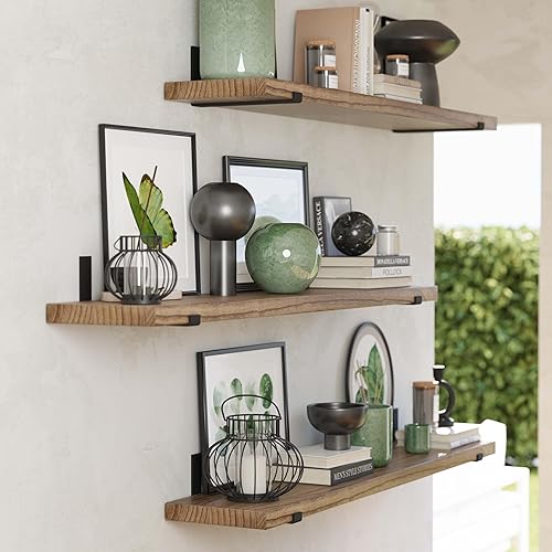 Miniatura 7 de Wallniture Forte - Estantes flotantes rústicos de 60 x 11.5 pulgadas para pared, dormitorio, oficina, sala de estar, estantes de cocina, incluidos