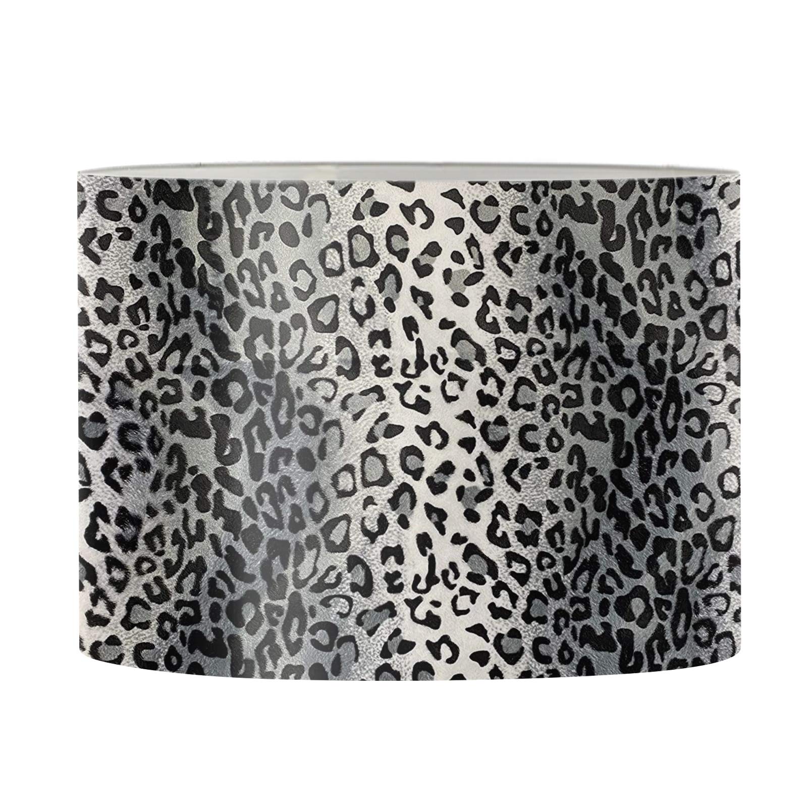 Biyejit Women's Leopard Print Grey Round Shaped Lampshade, Men's Family Lamp Shade For Farmhouse, Office, Home Decor