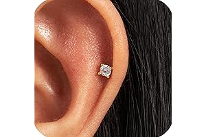 925 Sterling Silver 1 PC 6mm Flat Back Stud Earrings for 3 Piercings