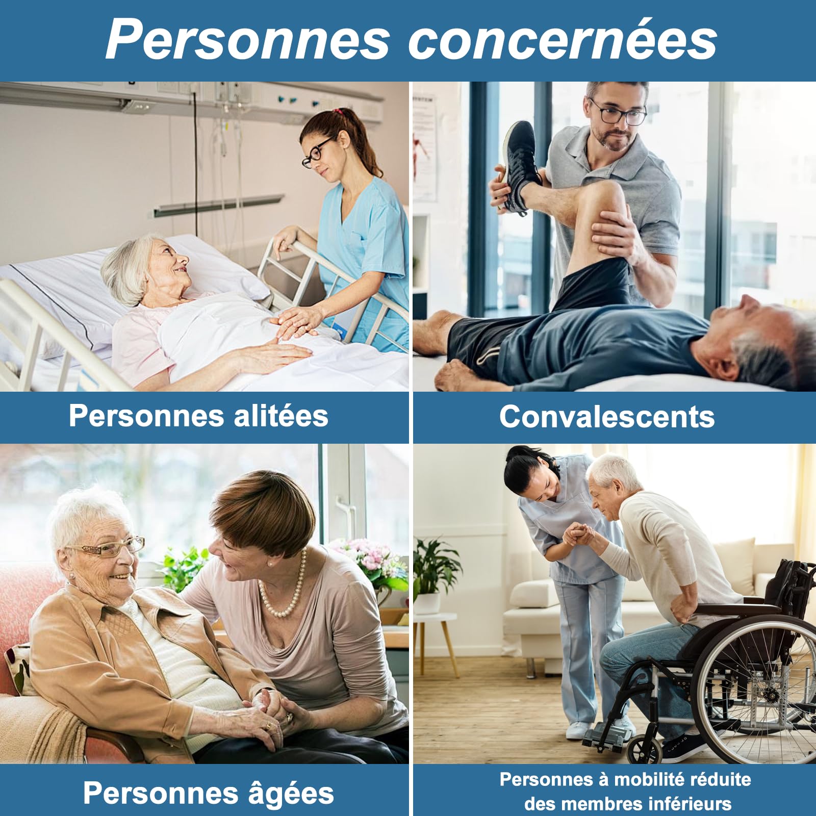 Drap De Glisse Pour Personnes Ãgées 100 * 120 Cm, Slide Sheet With 8 Handles, Patient Transfer Sheet Pour Lève Personnes Pour Personnes Âgées Et Alitées Et People With Disabilities (bleu)