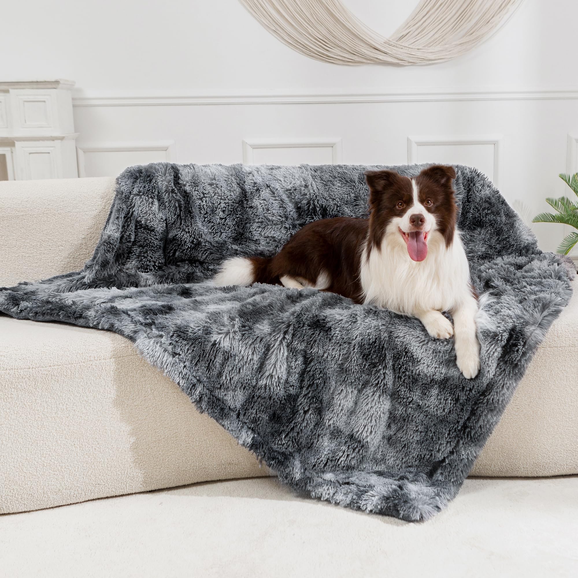 gogobunny Waterproof Dog Blanket for Couch & Furniture Protection - Super Soft Reversible Throw for Large Dogs & Cats, Calming Washable Fur & Sherpa