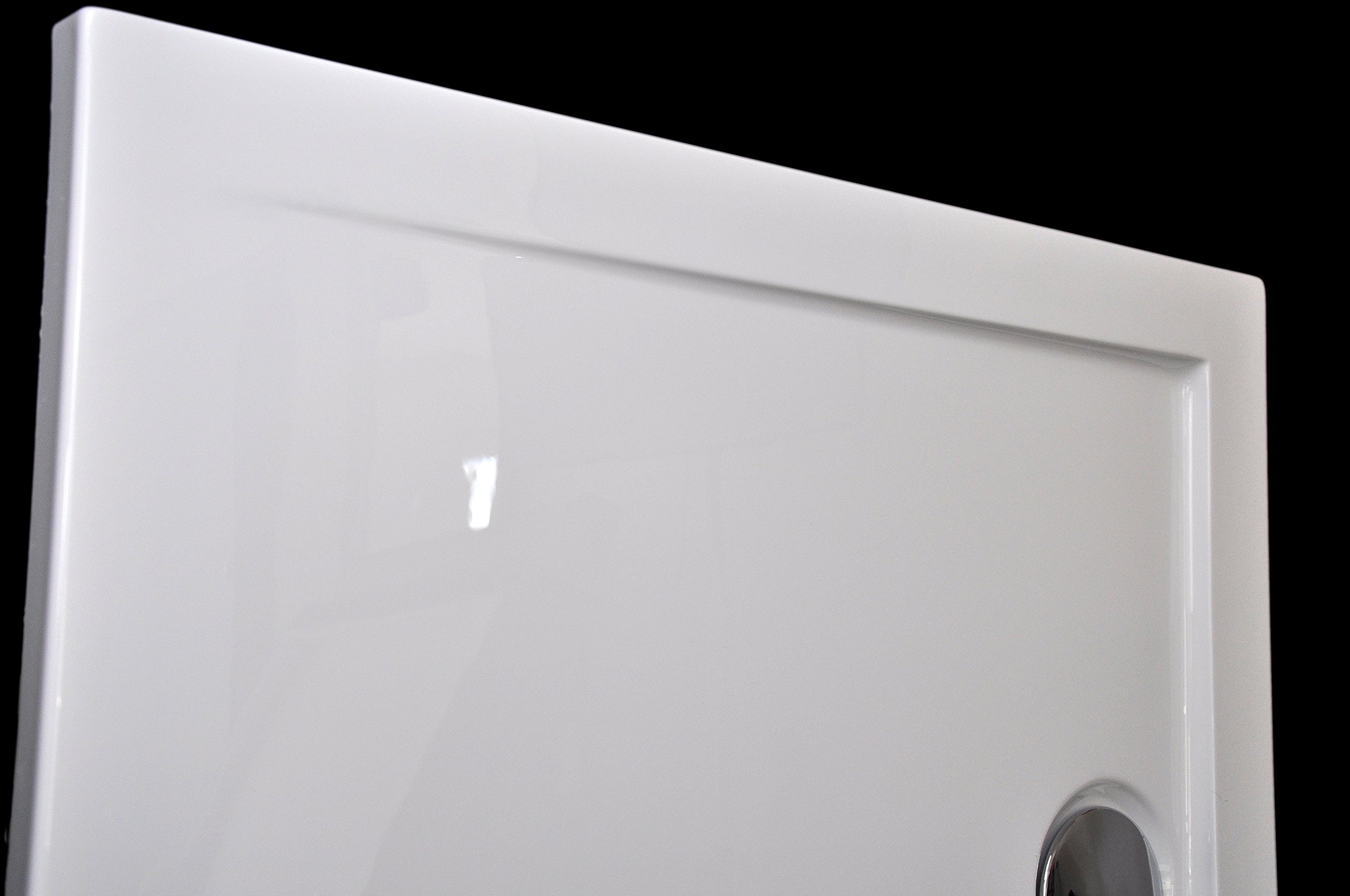Piastra ultra piatta per doccia, box doccia in acrilico, piano bianco lucido; 120 x 80 x 3,5 cm con saltarello
