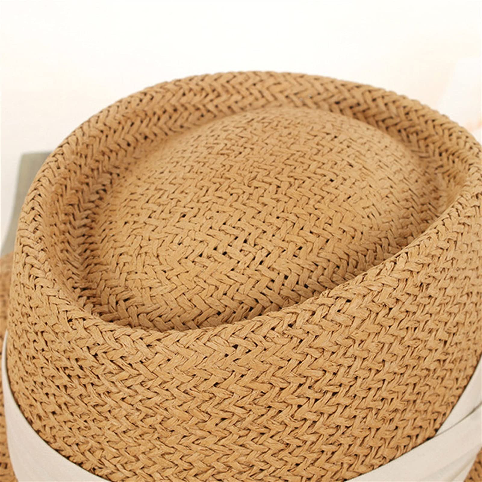 Chapeau de Soleil pour Femme Chapeau de Plage de Paille pour Femme d'été Holiday Bouchon Ruban concave Chapeau de Protection Solaire Chapeau d’été (Color : 2, Size : M)