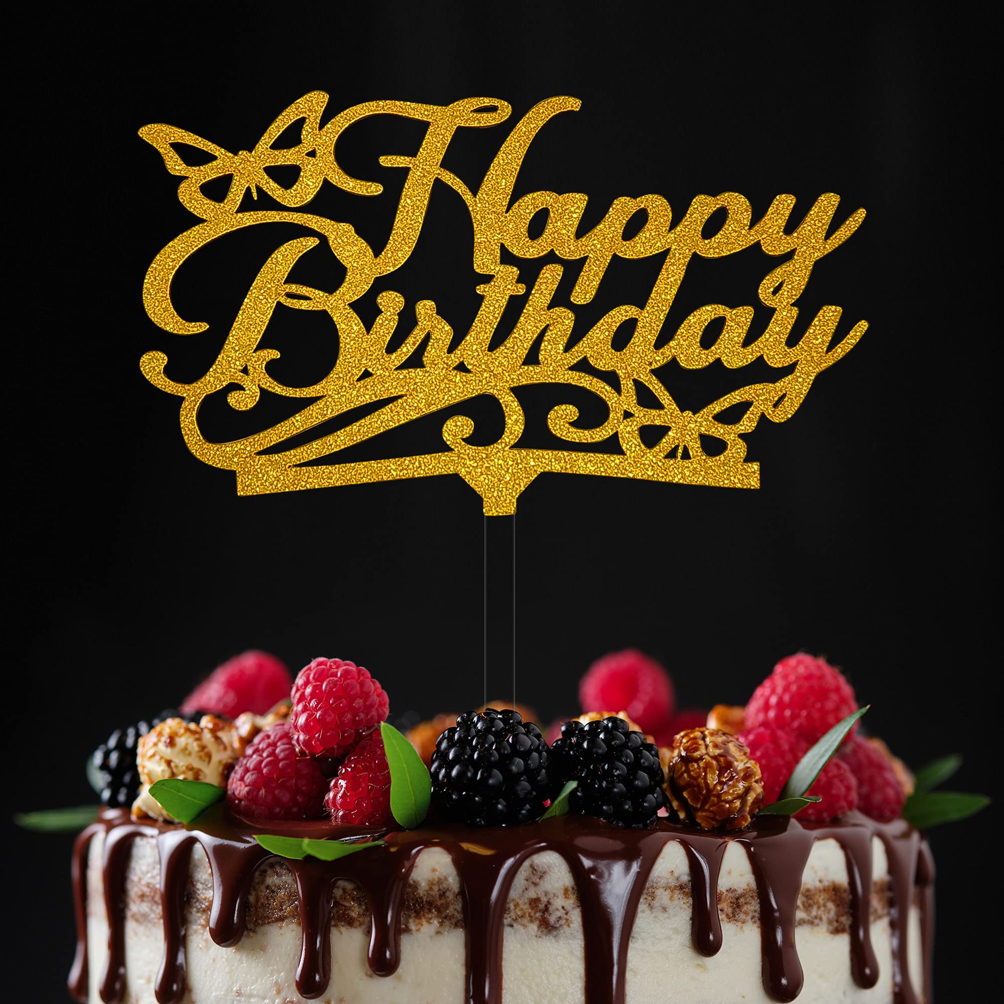 Buy Celebration Thing Birthday Cake Toppers Elegant Gold Happy