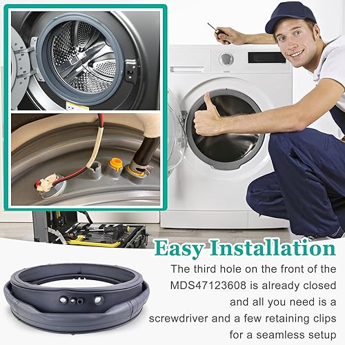 Miniatura 5 de Upgrade MDS47123608 Junta de arranque de puerta de lavadora, repuesto para lg y Kenmore, sello de arranque de puerta de lavadora para WM4270HVA,