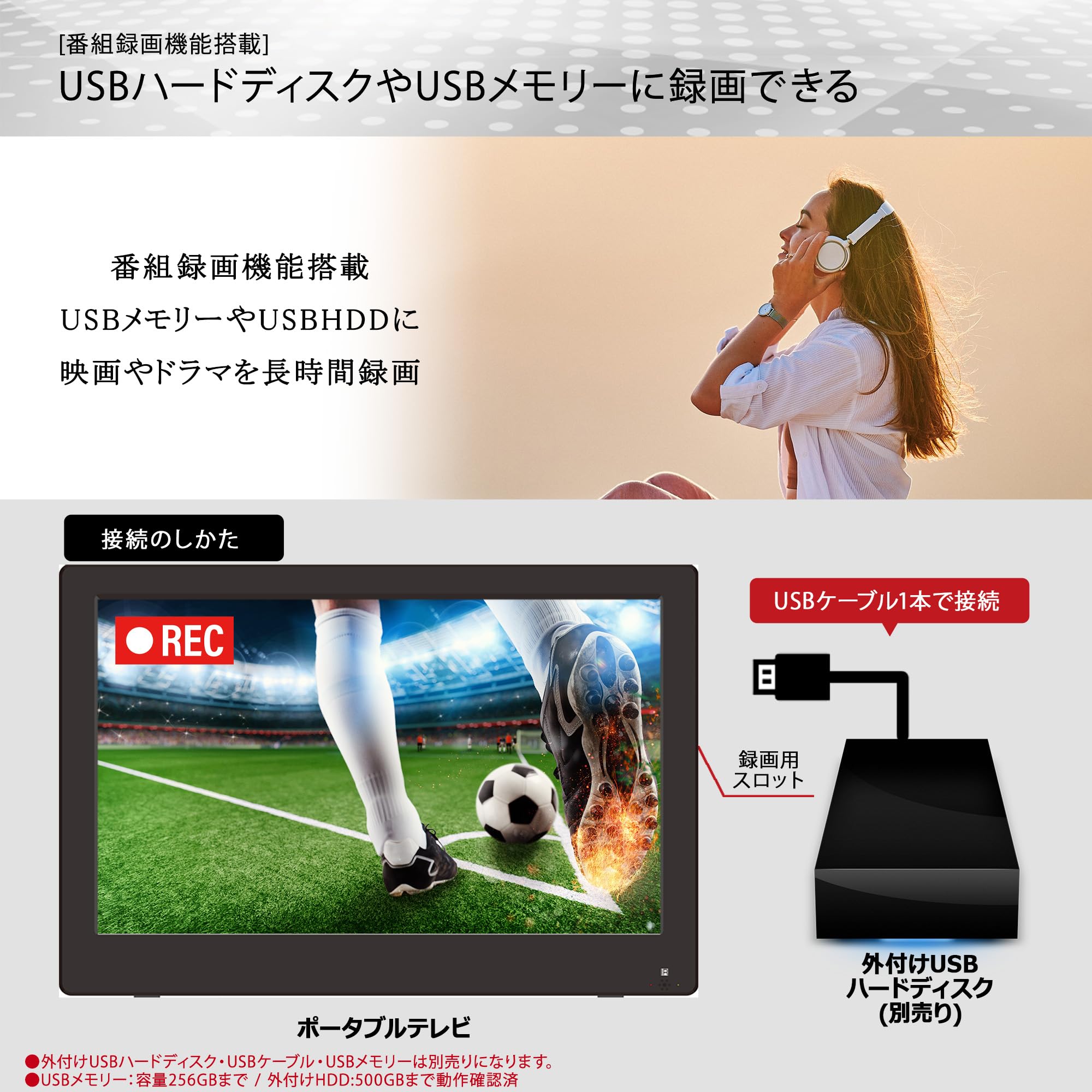 Amazon | 東京Deco 14インチ ポータブル 液晶テレビ 録画機能