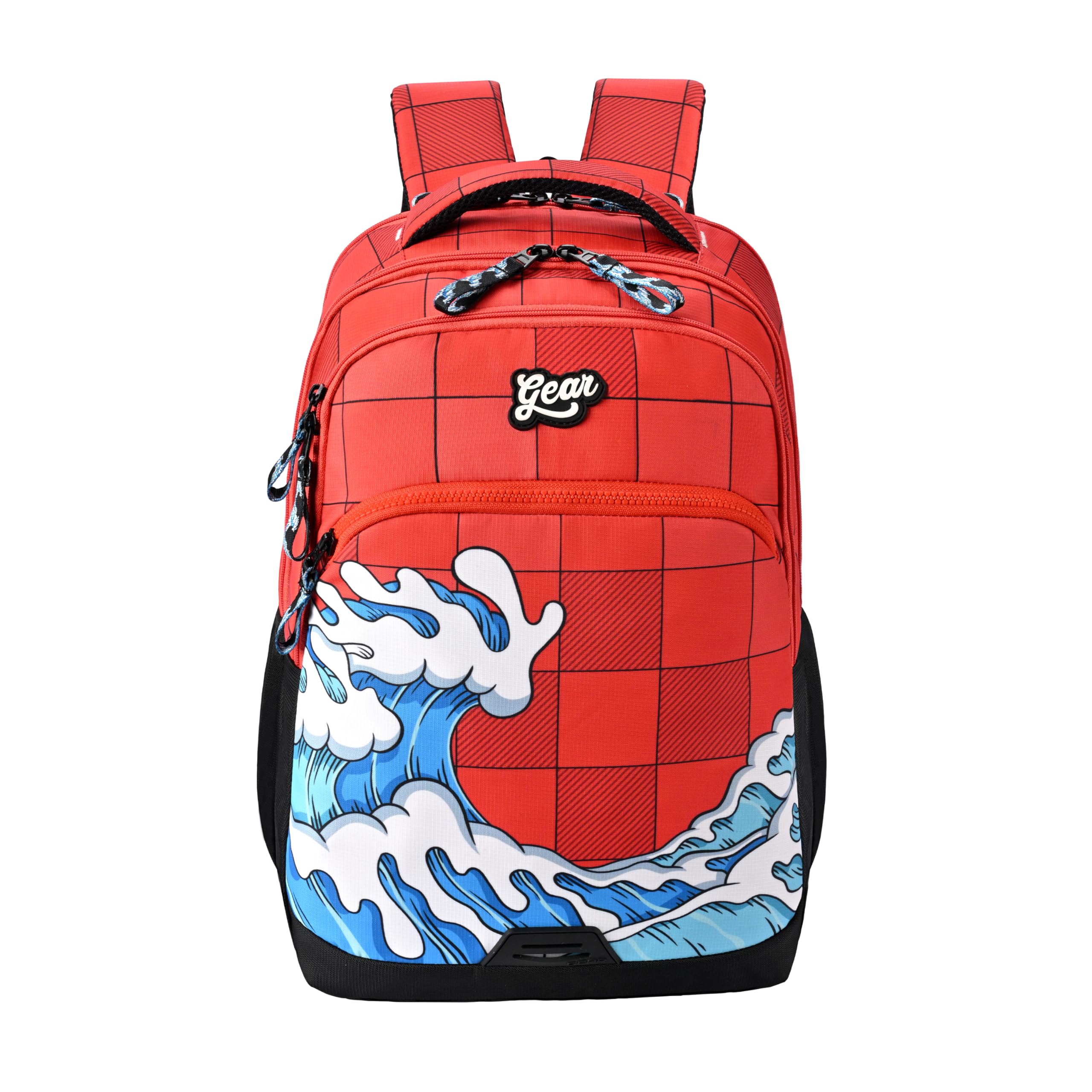 Shuffle 4 Compartment Backpack 17"/31L Medium Water Resistant School Bag/Casual 4 Compartment Backpack/Daypack/Kids Bag for Boys/Girls (Red-Blue)-image-29