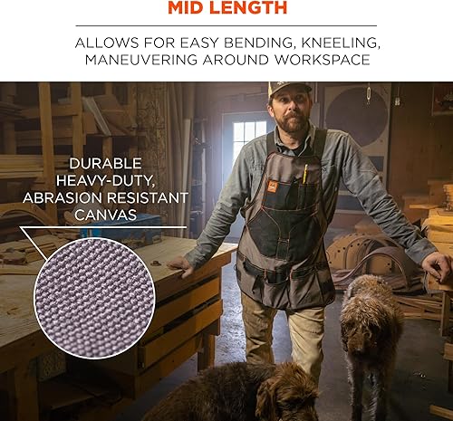 Miniatura 3 de Ergodyne - 13694 Arsenal 5704 Delantal de trabajo con longitud de torso, 22 bolsillos, color gris