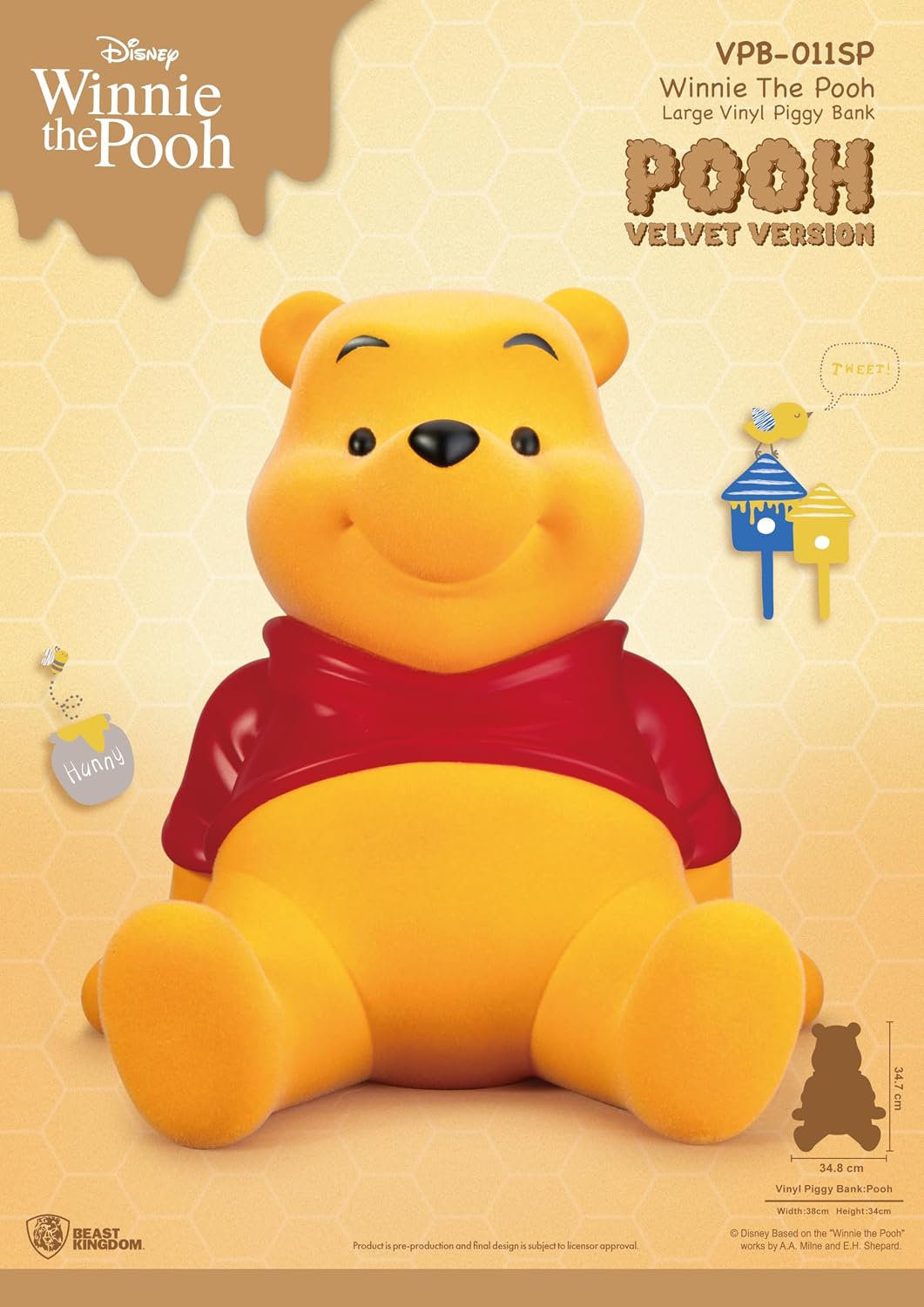 Beast Kingdom Winnie The Pooh VPB-011 Large Vinyl Piggy Bank