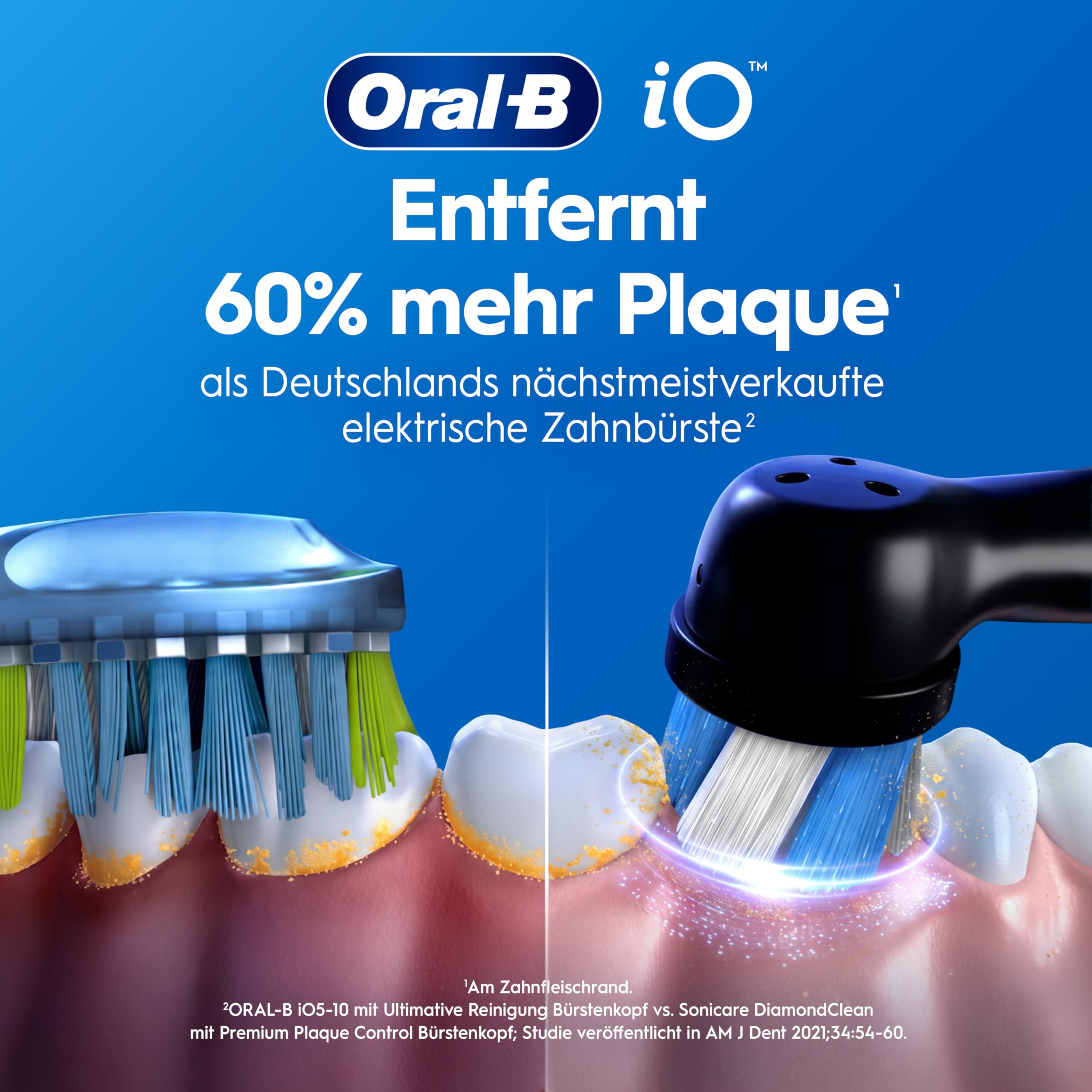 Oral-B iO Series 2 Elektrische Zahnbürste, Schwarz | Inkl. 1 Aufsteckbürste, Reise-Etui, GUT GETESTET von STIFTUNG WARENTEST, Electric Toothbrush mit 3 Putzmodi für Zahnpflege