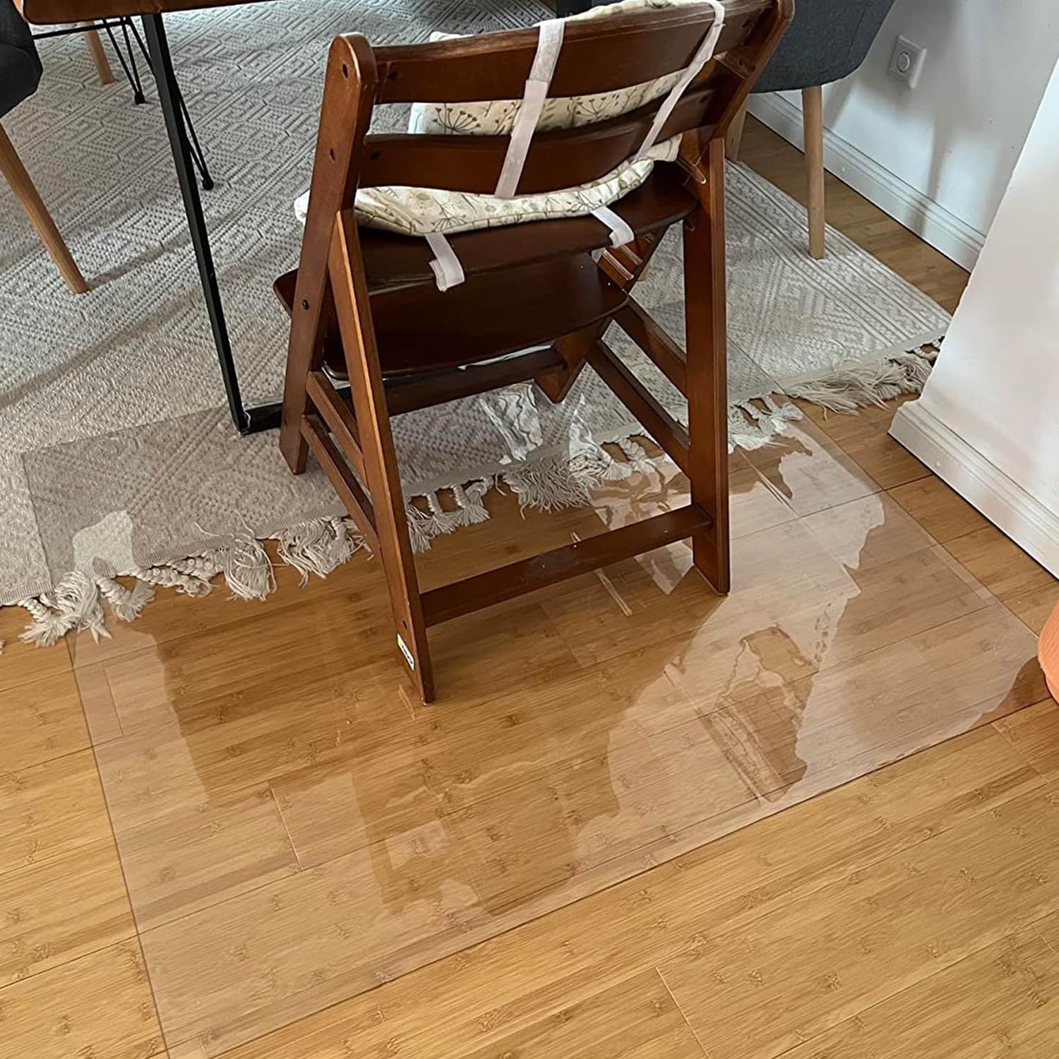 Alfombrilla transparente de PVC de 1,5 mm para silla de suelo duro, alfombrilla antideslizante para silla de escritorio de oficina, protector para parquet de madera, 40 x 40 cm