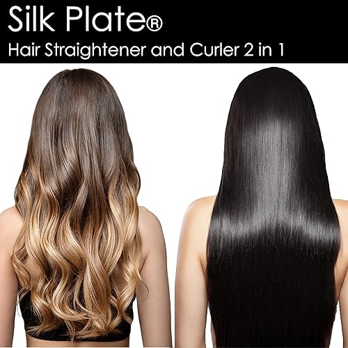 Miniatura 6 de KINUJO Plancha plana con bloqueo de humedad inigualable, calor de 5 segundos a 450 F, alisador y rizador 2 en 1, 5 temperaturas de hasta 450 F, para