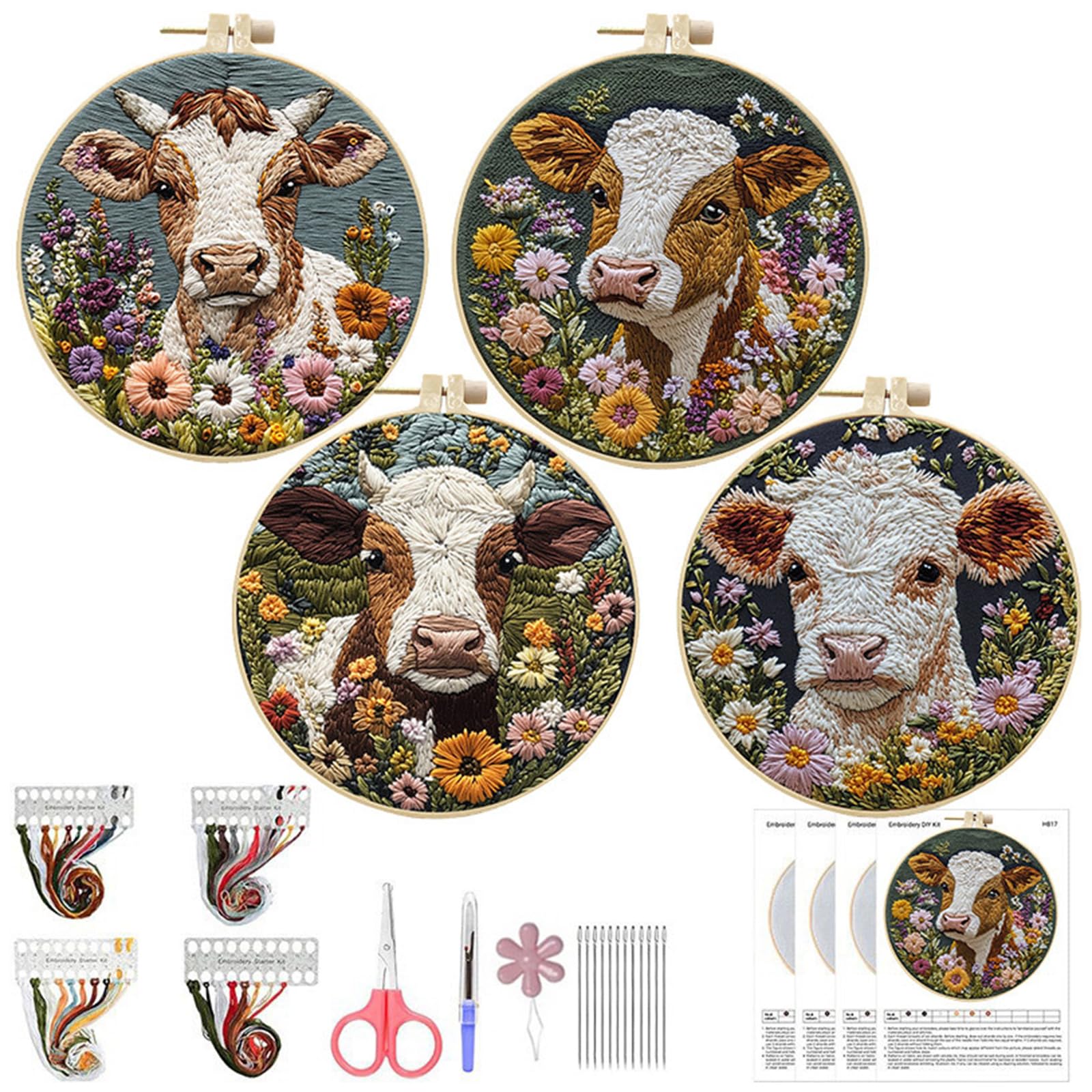 Piceioep Embroidery Craft Set Complete Set with Cotton Materials for Friend Family and Special Occasions Embroidery Pattern