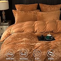 Vista 63 de PHF - Juego de funda de edredón de terciopelo auténtico tamaño individual, juego de funda de edredón ultra suave y transpirable de 2 piezas