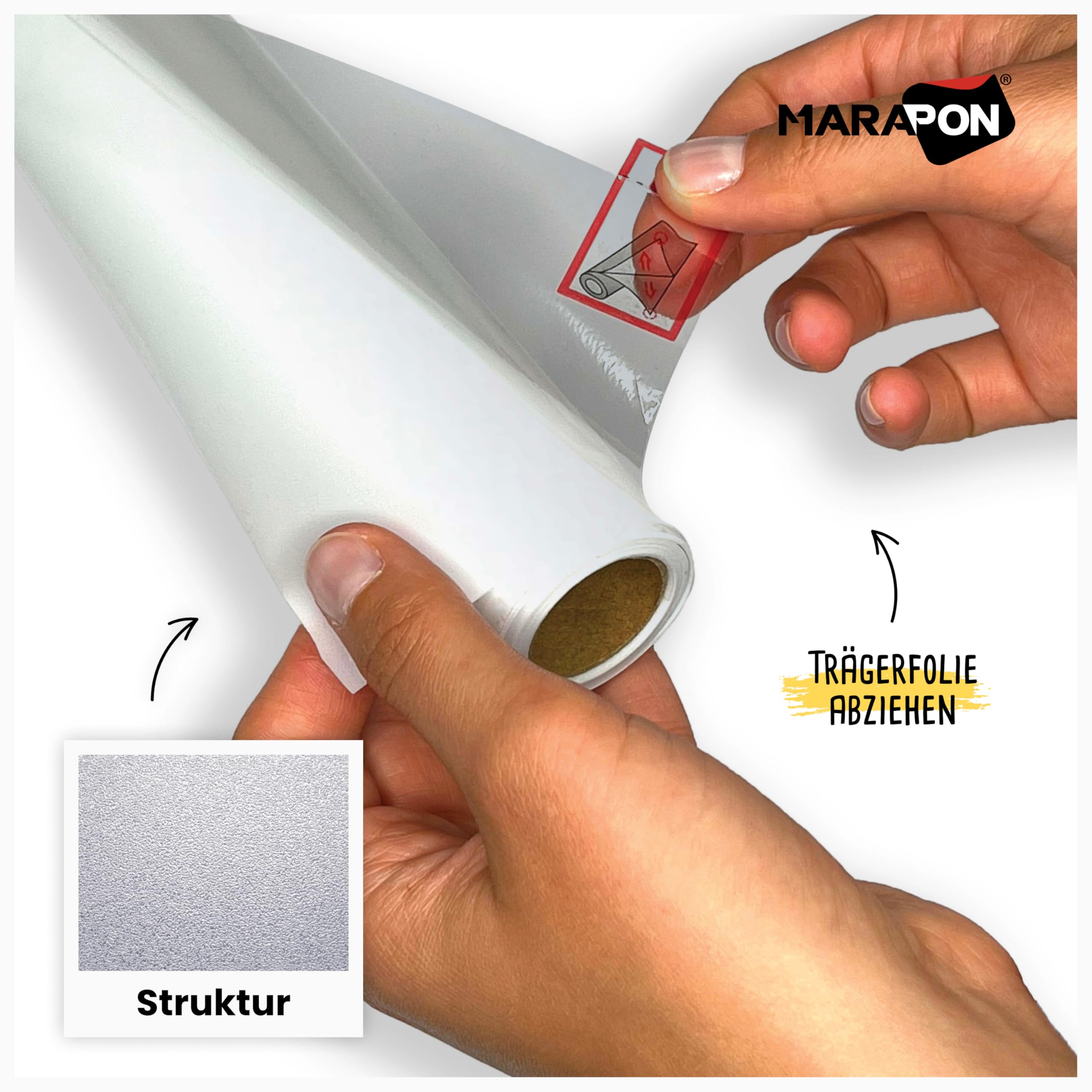 MARAPON® Lámina Opaca para Ventanas (0,90 x 4 m), Incluye Libro electrónico y vídeo Instrucciones (Idioma español no garantizado), lámina Adhesiva para privacidad para Ventanas, Cocina, baño, Oficina