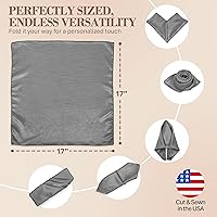 Vista 554 de Ultimate Textile -1 docena - Reversible Shantung Satin - Majestic - Servilletas de tela Majestic de 17 x 17 pulgadas color azul pizarra