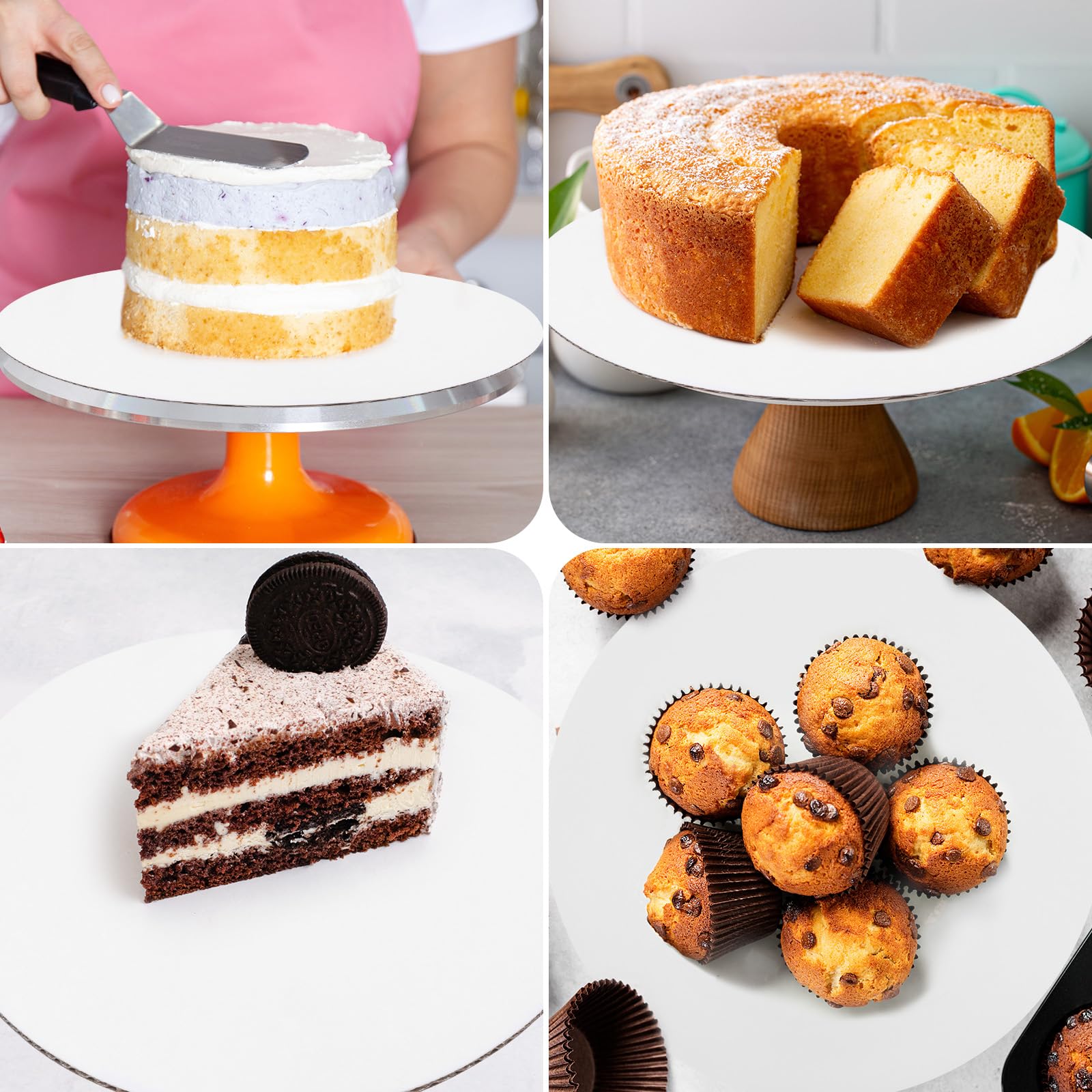 Yimomoyi 10 Pièces Plateau à Gâteau Rond, Cake Board 25 cm Yimomoyi 10 Pièces Plateau à Gâteau Rond, Cake Board 25 cm