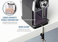 Vista 7 de CARL CC-2000 (RED) Sacapuntas resistente – Manivela manual totalmente metálica para aula, hogar y arte – Puntos afilados de precisión, resistente a