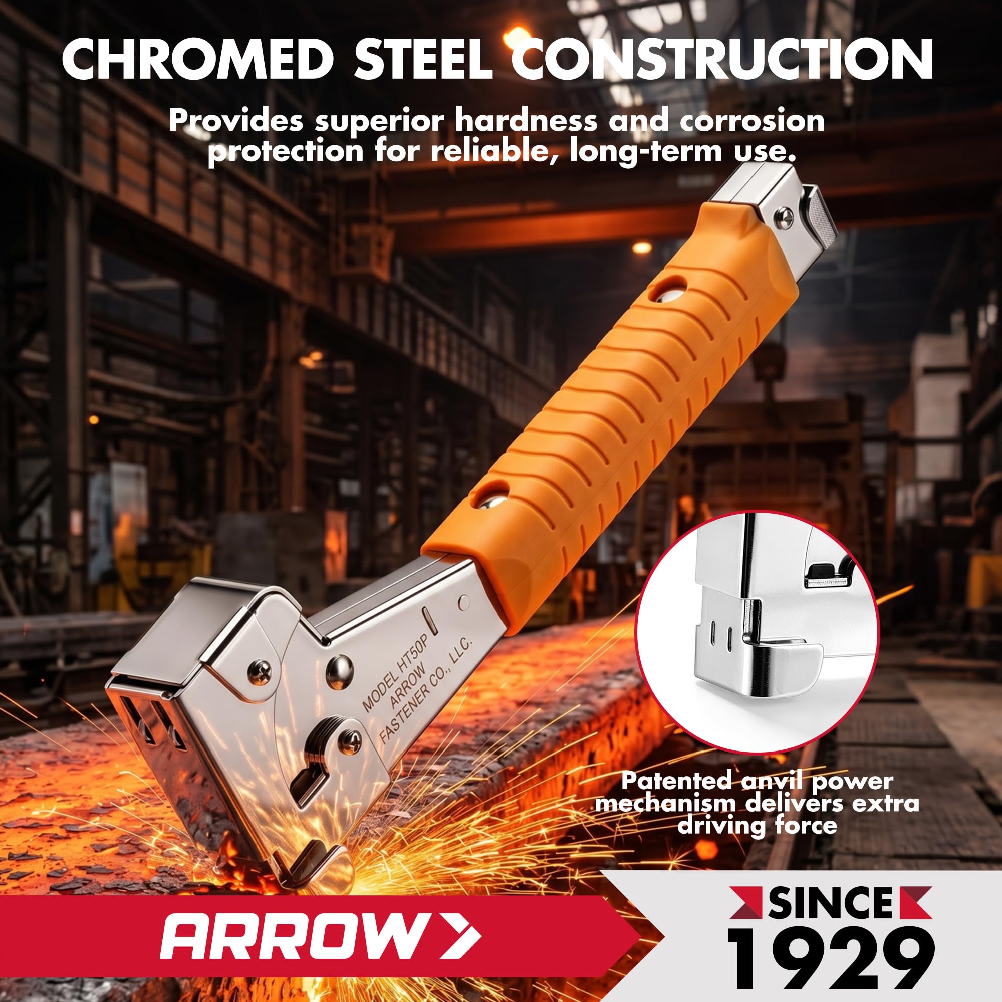 Arrow HT50 Marteau agrafeur pour travaux intensifs