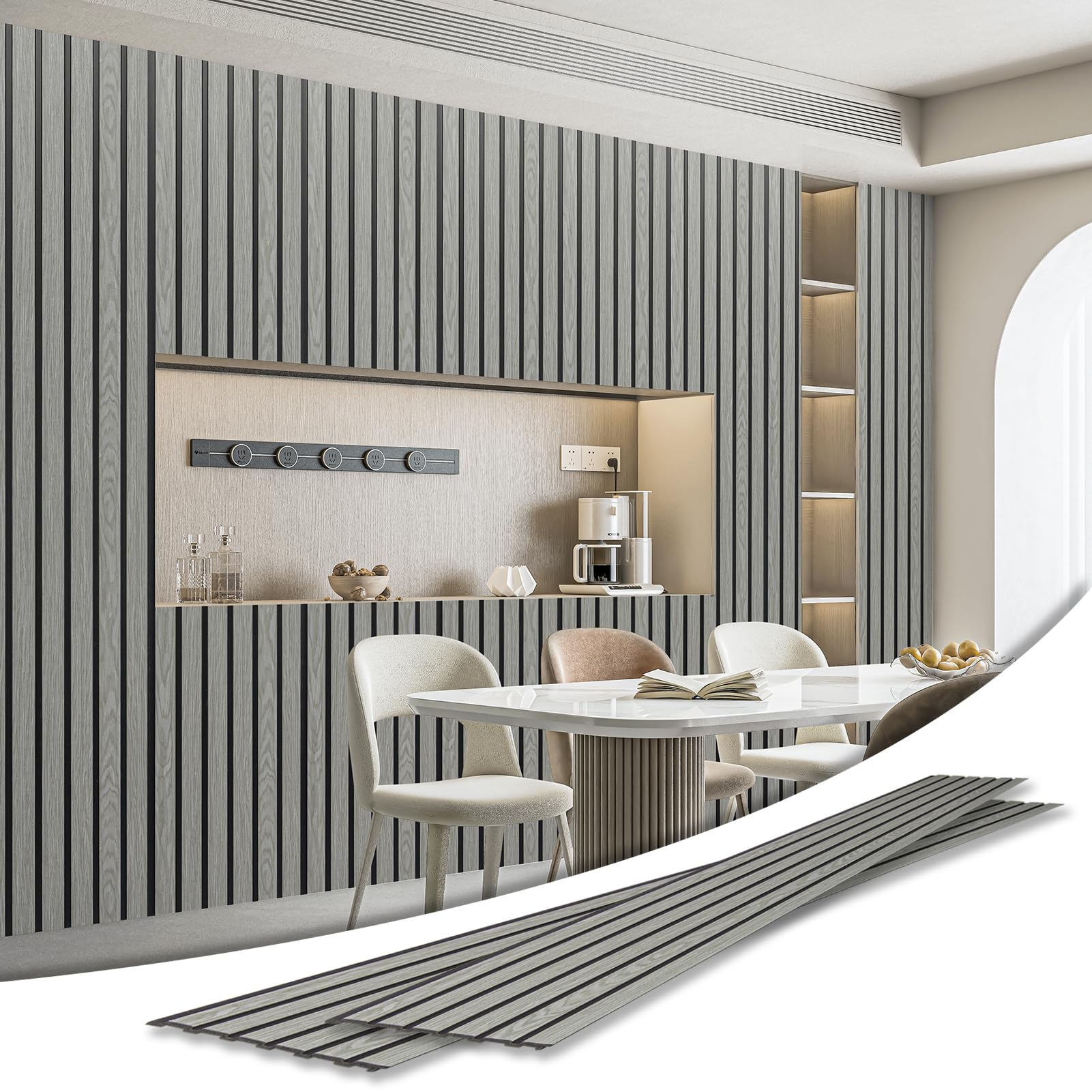 Art3d 4-Pack Glue-On Six-Grid Wainscoting Panel for Interior Wall Decor ...