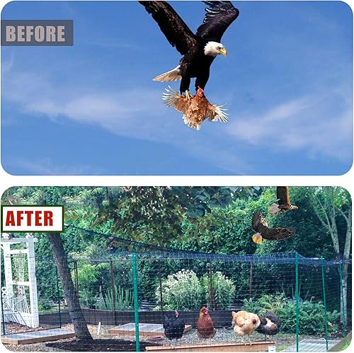 Miniatura 4 de Red para pájaros para gallinero  Red de pollo de 50 x 50 pies para techo de gallinero, cubierta de red de aves de corral, red de halcón para valla