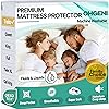 OhGeni 100% Waterproof Mattress Protector, Twin Size, 6''-14'',Fitted Sheet with Deep Pockets, Premium Noiseless Breathable Soft Hypoallergenic Material, Mattresses Cover for Bed