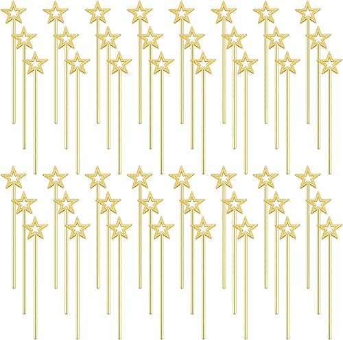 ZCYSRLQIN 48 varitas de estrella de 13 pulgadas, elfo, bastón, ángel, vara de hada, vara chapada en ángel, para princesa, fiesta de cumpleaños,