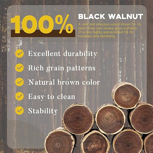 Miniatura 2 de GOH DODD - Juego de 6 posavasos de madera de nogal con soporte de metal, protección de mesa para bebidas, mesa de café, hogar, cocina, oficina, bar,