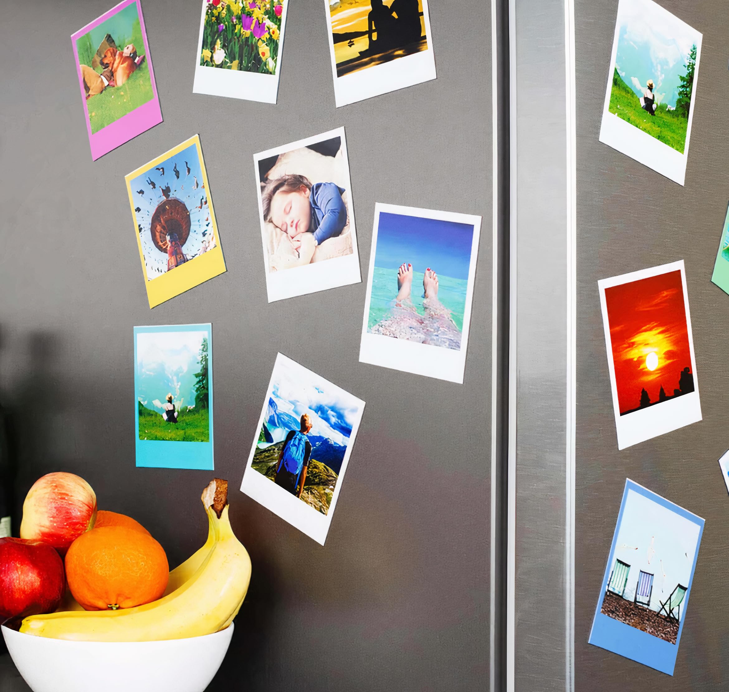 Tus Fotos en IMAN para Nevera Estilo Polaroid 10x7,5 cm -Pack 12- Imanes Flexibles
