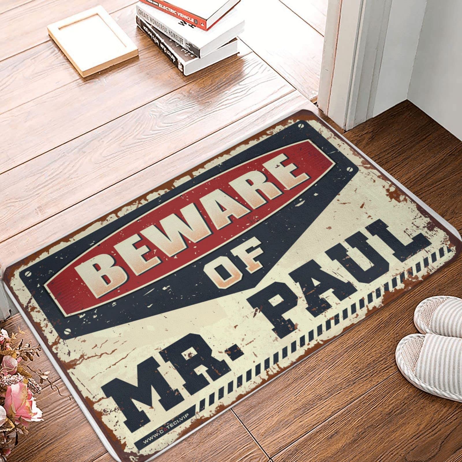 Tapis de maison pour porte d'entrée absorbant et paillasson drôle 50x80cm