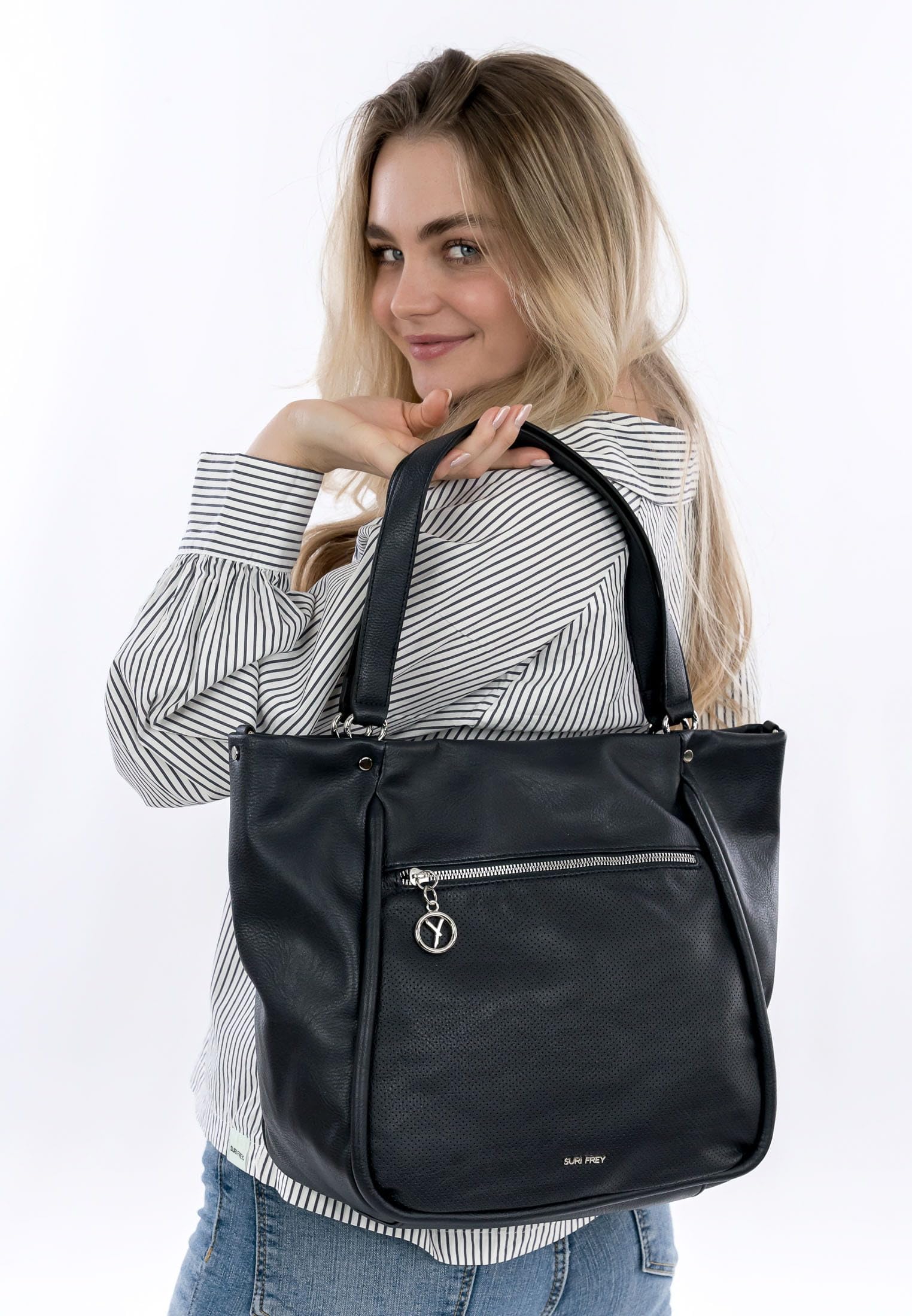 Suri Frey bolso shopper bolso de hombro SFY Patsy Cityshopper Blue azul marino