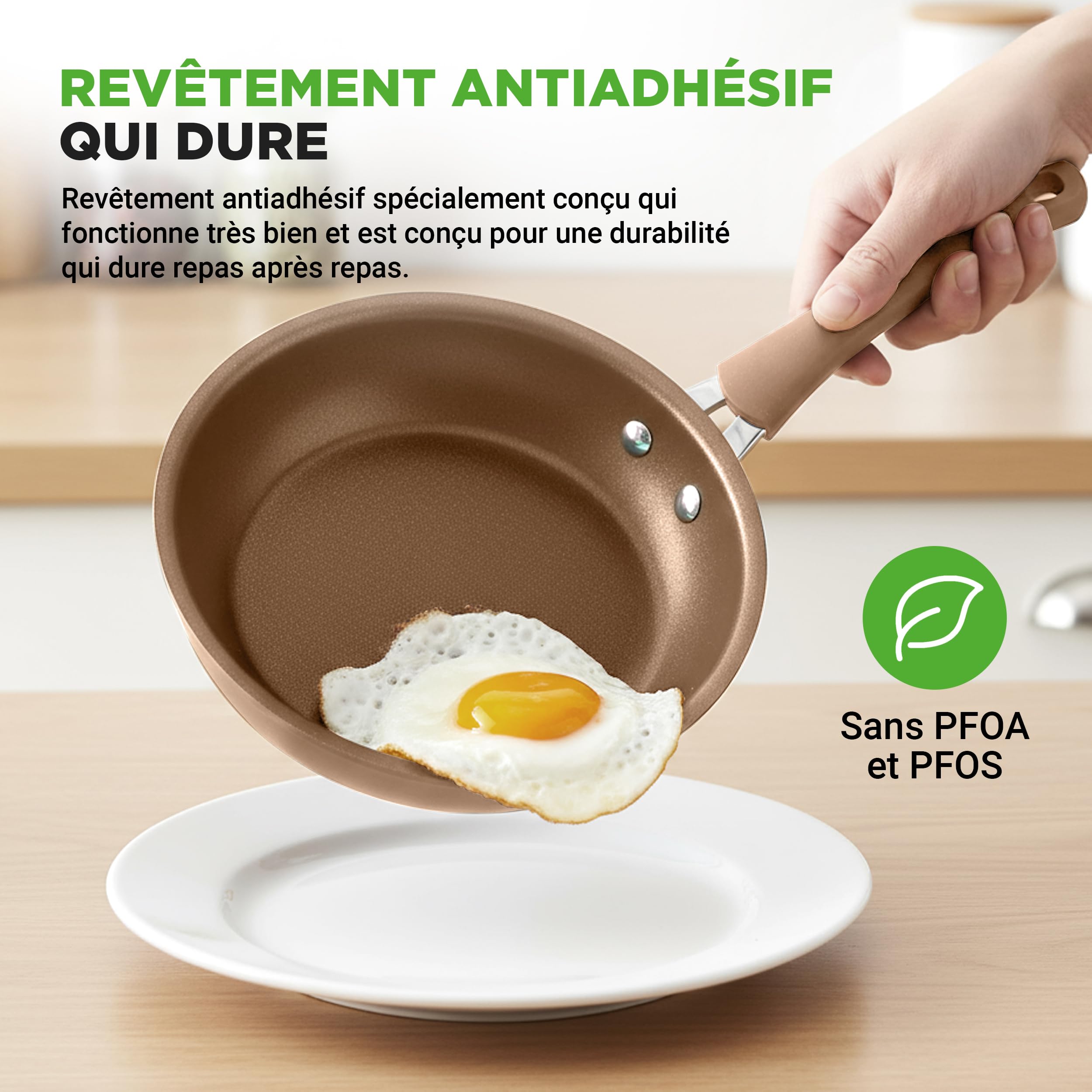 Nutrichef Ensemble de Batterie de Cuisine et de Pâtisserie, Ustensiles de Cuisine et Poêles Antiadhésifs, Adapté pour les Cuisinières à Gaz, Électriques, Induction, Poignées Cool-Touch, 20 Pièces