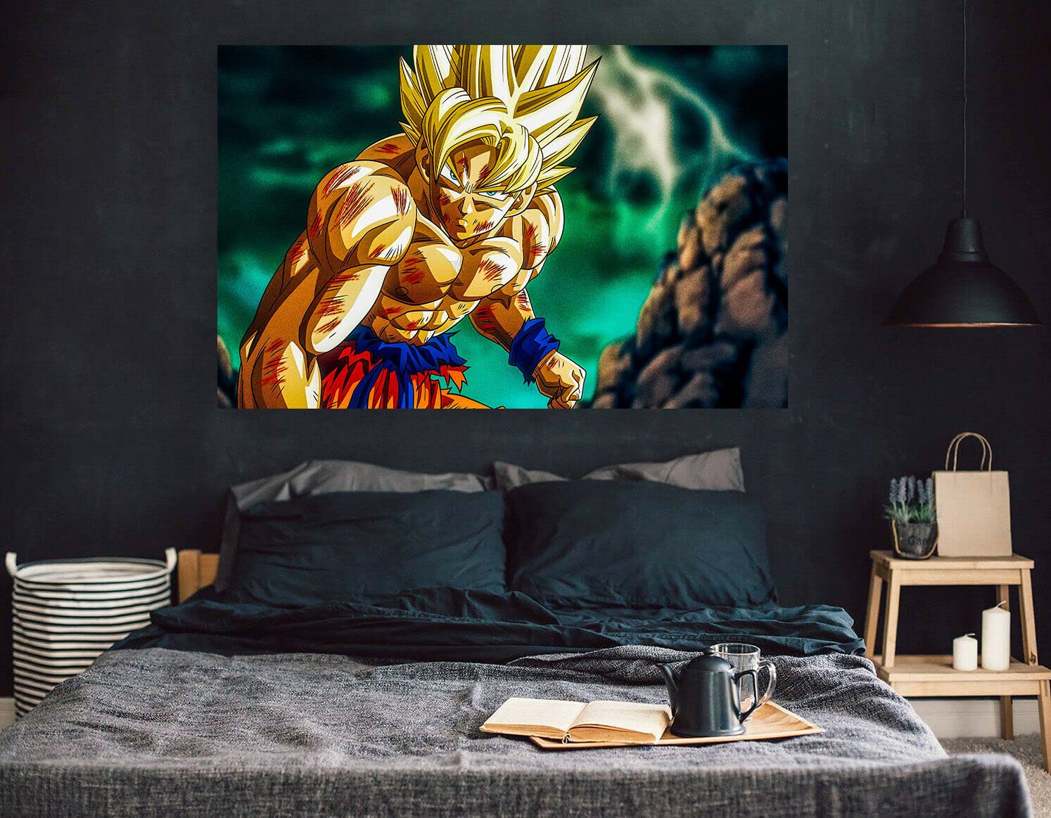 Tableau Toile Dragon Ball DBZ Son Goku 160x? Cm - Impression Haute Qualité, Fabrication Allemande