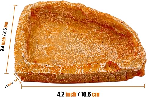 Miniatura 20 de Plato pequeño de comida para reptiles, paquete de 2 cuencos de comida para reptiles para dragón barbudo, gecko, lagarto, rana, cangrejo ermitaño