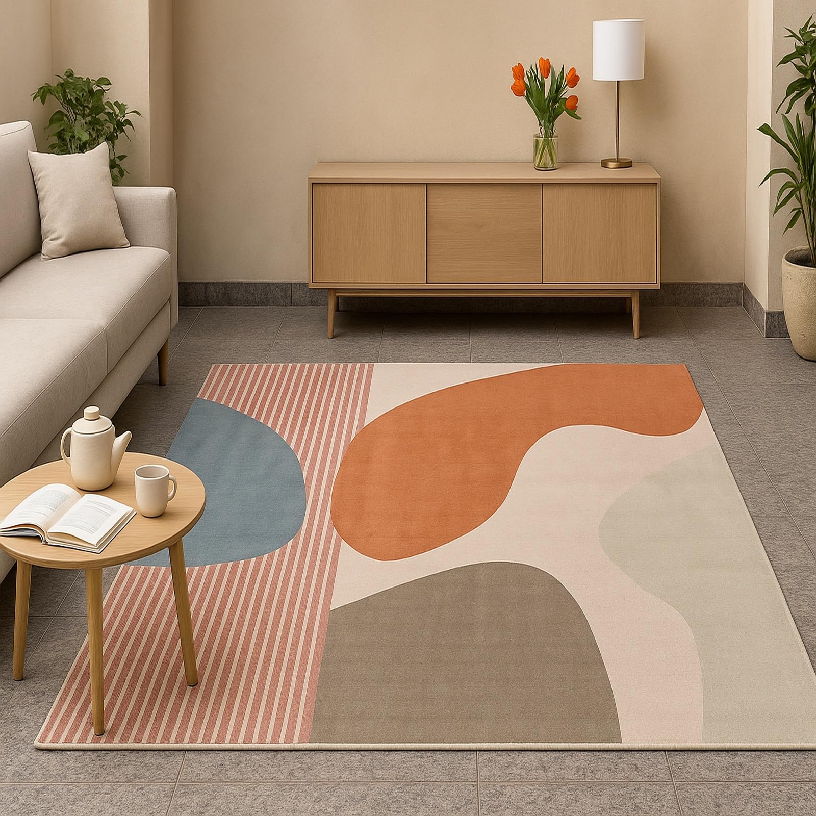 Dywan, 80 x 200 cm, nowoczesna terakota niebieski pudrowy różowy miękki beżowy jasnoszary, dywaniki salon sypialnia sofa wejście korytarz