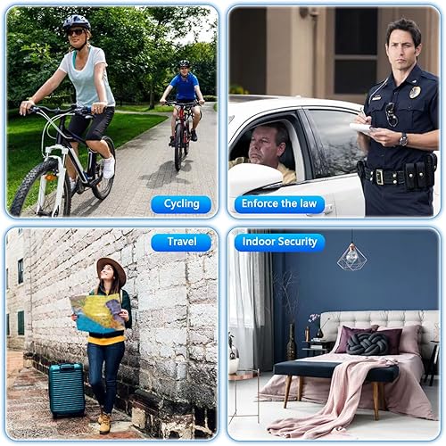 Miniatura 4 de Mini cámara corporal de 64 GB, videocámara de grabación de video de 1080P Wearable Patrol con visión nocturna IR, batería de 5 horas y lente