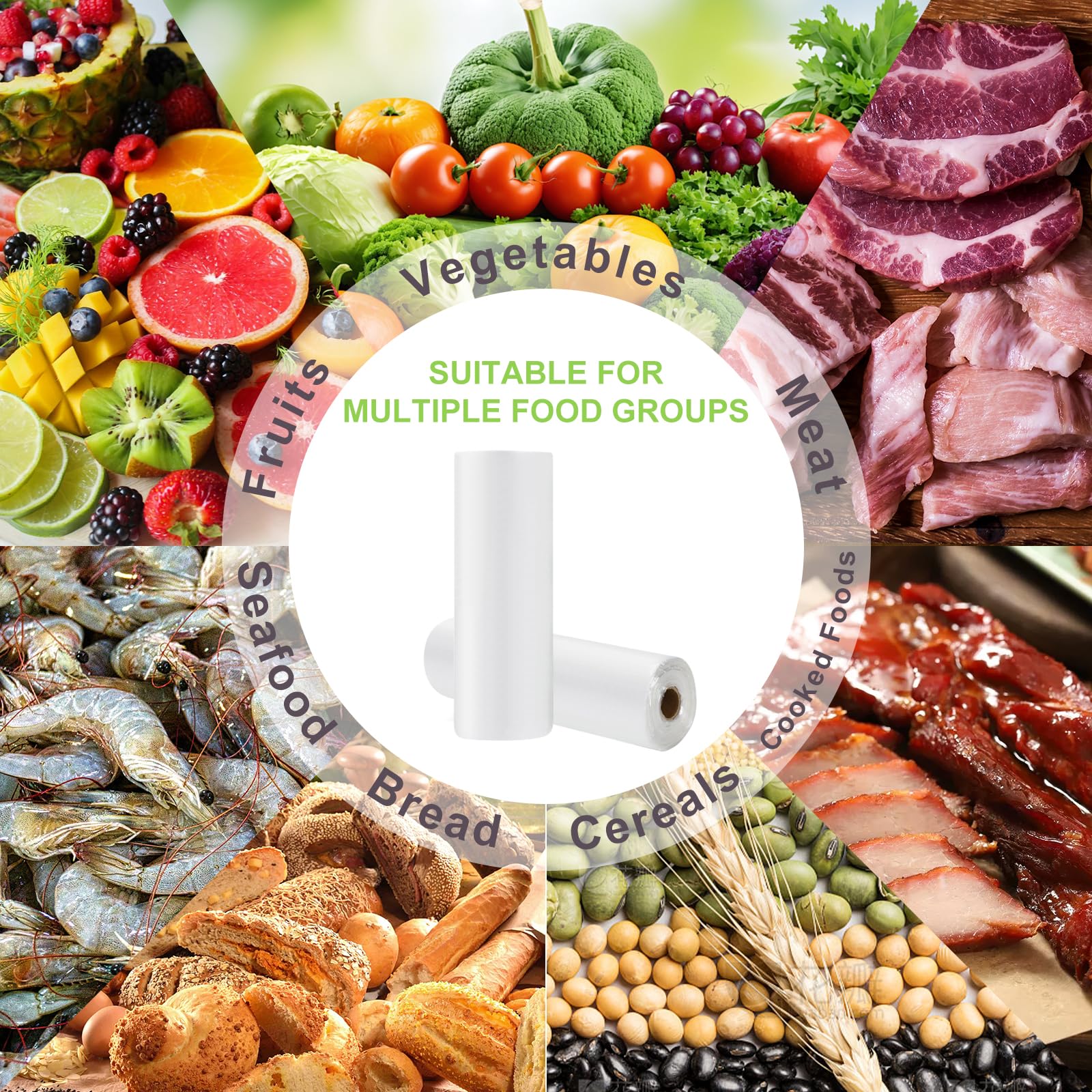 Bolsas de almacenamiento de alimentos, bolsa de plástico transparente de 12 x 16 pulgadas, bolsa de plástico transparente para alimentos, frutas, verduras, almacenamiento de refrigerador, cocina,