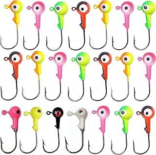 Jig Heads Fishing Hooks Crappie Jig Lure Hook Kit Fishing Lures Jig Head Bait Assorted 1/32oz, 1/16oz, 1/8oz, 1/4oz, 3/8oz