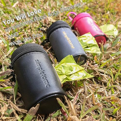 Miniatura 9 de simpletome Dispensador de bolsas de basura para perro, impermeable, 1680D, Oxford YKK con cremallera (gris)