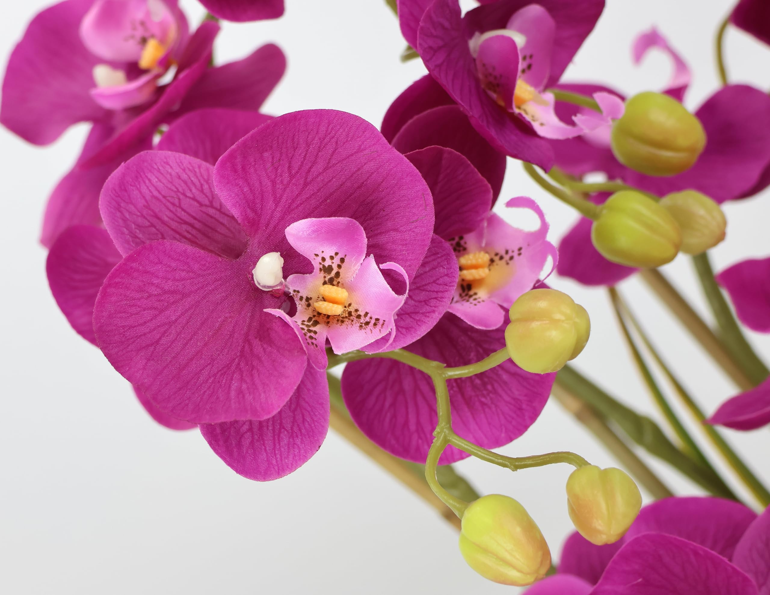Künstliche Orchidee 52cm in Keramik-Schale Kunstblume Blume Kunstorchidee Phalaenopsis mit Übertopf Kunstpflanze Hochzeit Deko Schmetterling Dekoblume Seidenblume Blumenarrangements, rosa