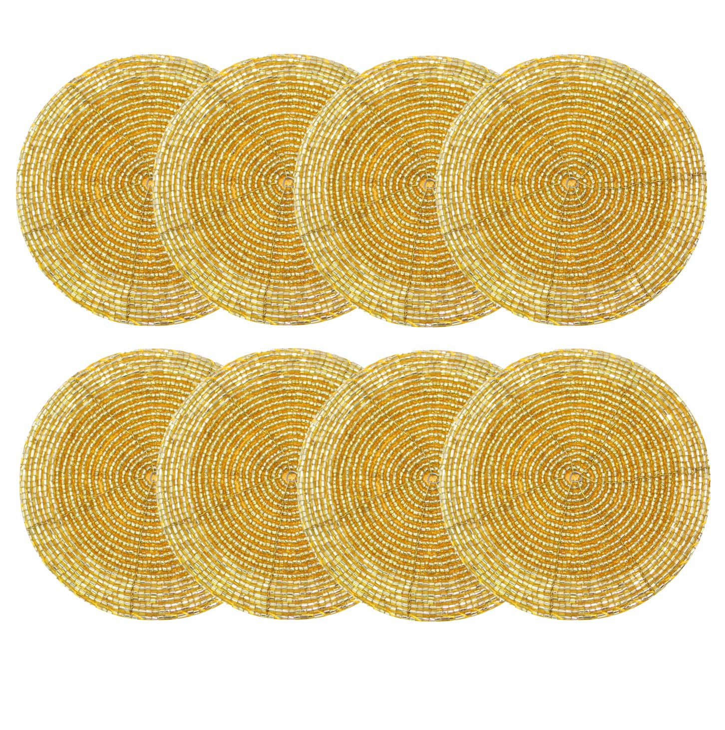 Dessous-de-verre en perles dorés pour apéritif chic et table de fête