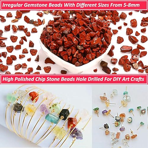 Miniatura 3 de Cuentas de piedra natural para la fabricación de joyas, cuentas sueltas de piedras preciosas irregulares, piezas de cristal trituradas, cuentas de