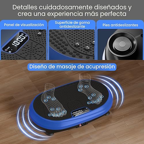 Miniatura 3 de Vibration Plate Exercise Machine, Vibrating Fitness Platform for Lymphatic Drainage, Full Body Shaker Workout Equipment, Bluetooth Power Shaping
