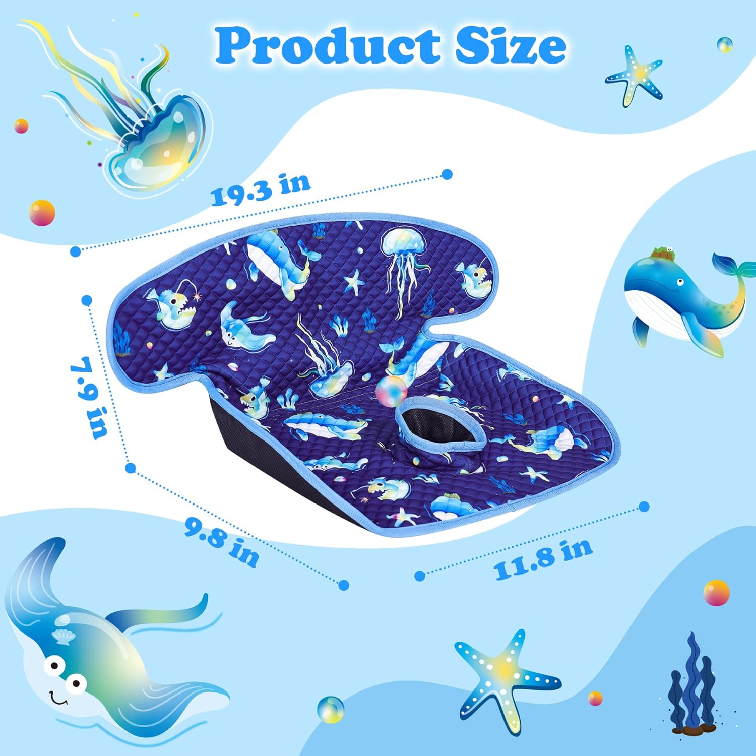 Babenest Car Seat Potty Protector Cover -Waterproof Carseat Training Liner for Baby &Toddler Shower Gifts, Dry Piddle Pee Pad with Fun Designs for Strollers & Infant Car Seats (2pcs Whale-Blue)